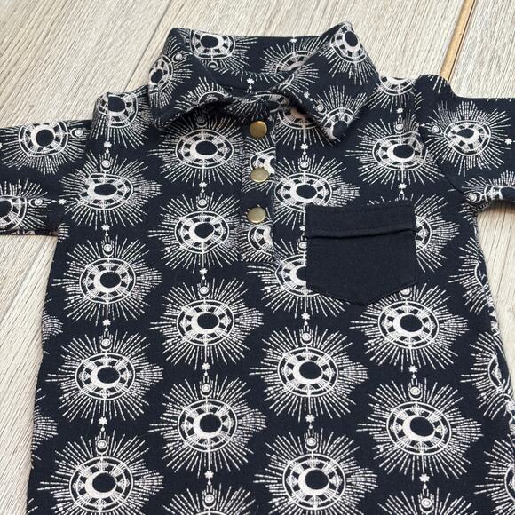 Kate Quinn One Piece Black Starburst 6-12 Month Baby Infant Sleepwear Longsleeve - Picture 4 of 5